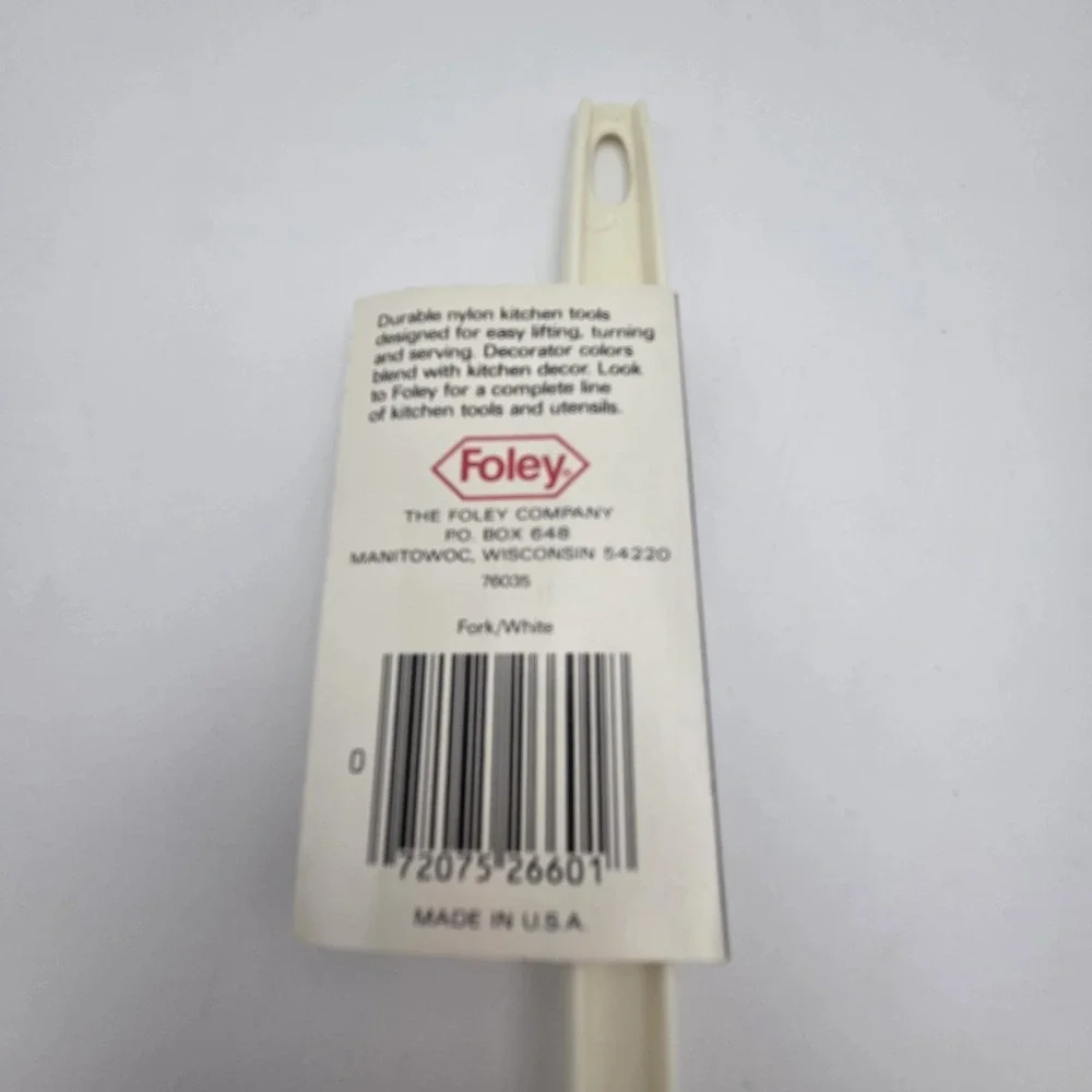 Vintage Foley Heat Resistant White Nylon Two-Tined Kitchen Fork